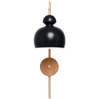 MOBO CERAMIC SWAN WALL LIGHT BRASS WALNUT - DYKE & DEAN