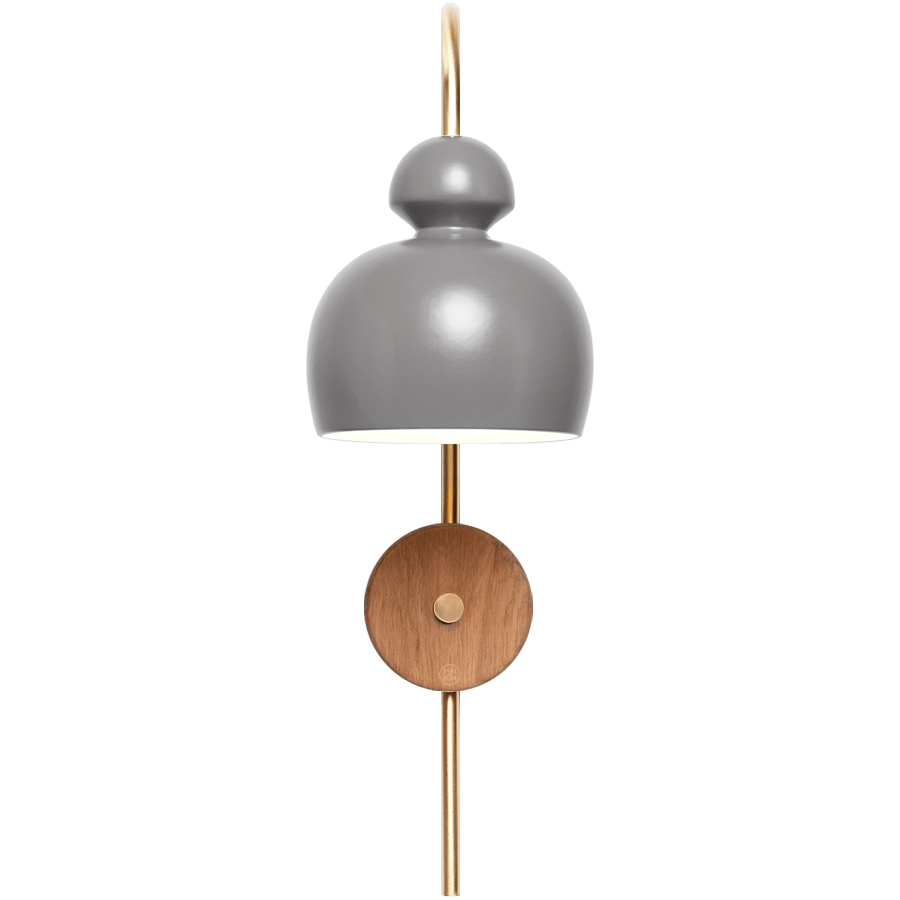 MOBO CERAMIC SWAN WALL LIGHT BRASS WALNUT - DYKE & DEAN