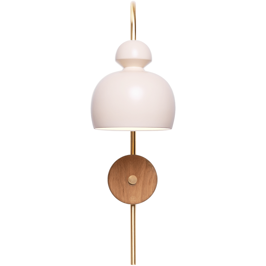 MOBO CERAMIC SWAN WALL LIGHT BRASS WALNUT - DYKE & DEAN