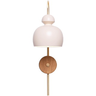 MOBO CERAMIC SWAN WALL LIGHT BRASS WALNUT - DYKE & DEAN