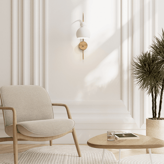 MOBO CERAMIC SWAN WALL LIGHT CHROME BRASS - DYKE & DEAN