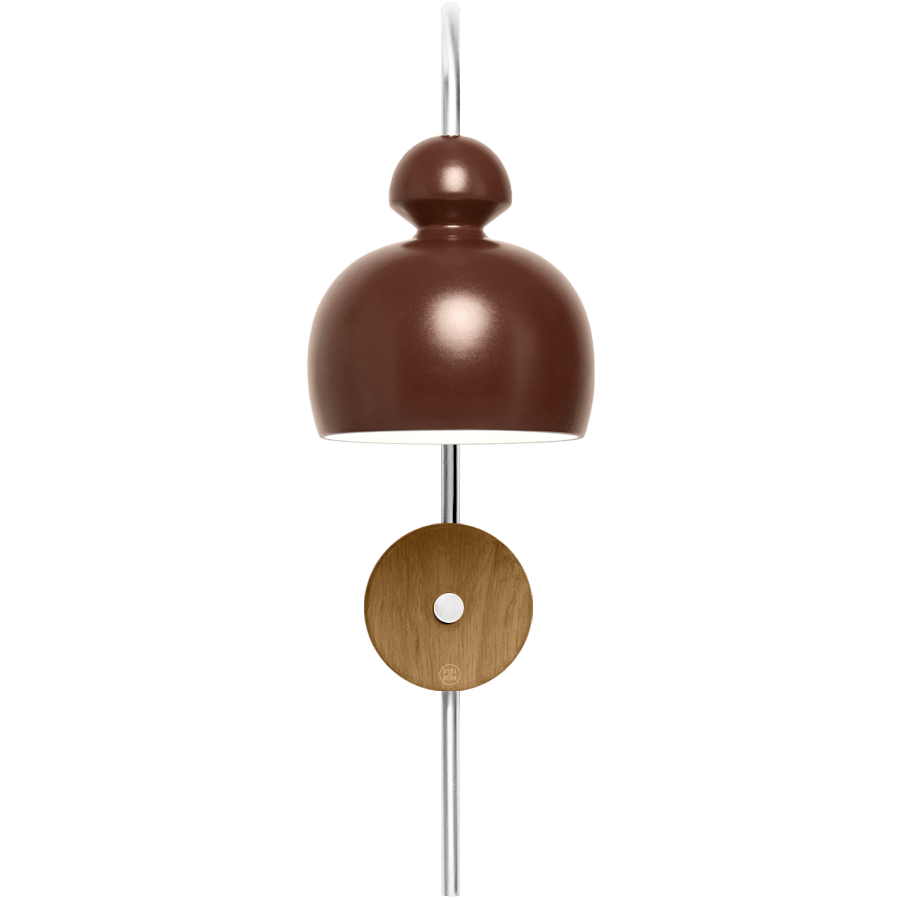 MOBO CERAMIC SWAN WALL LIGHT CHROME WALNUT - DYKE & DEAN