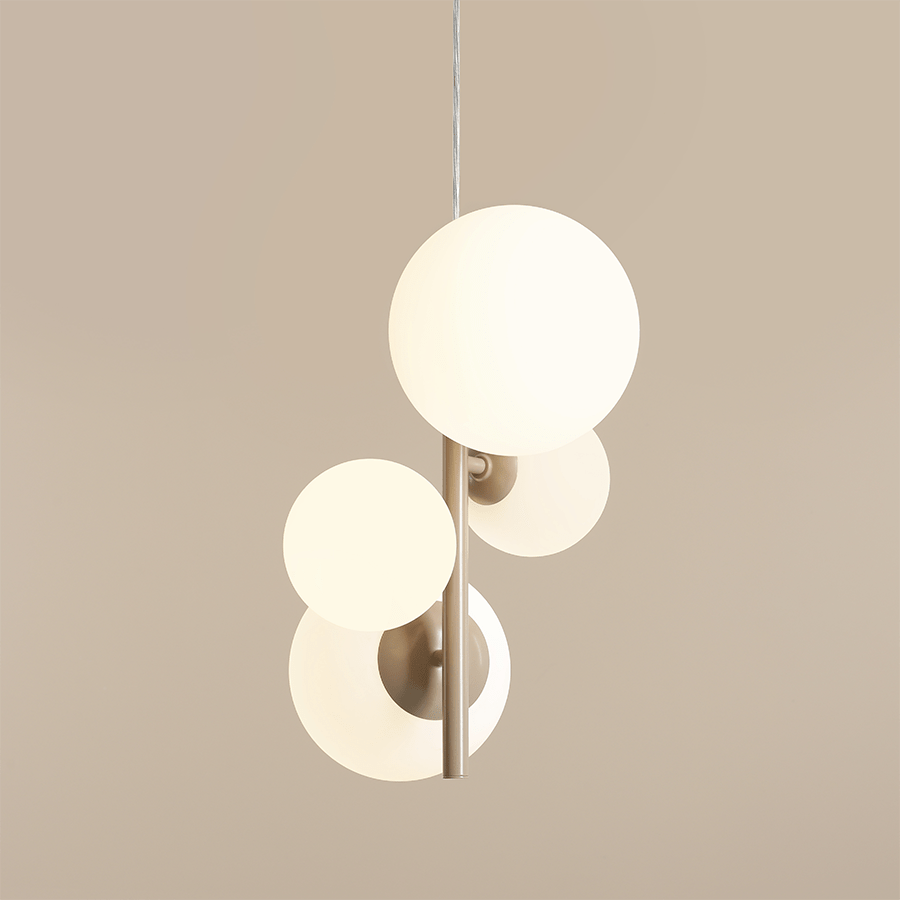 MULTI OPAL GLOBE BLOOM PENDANT LIGHT BEIGE - DYKE & DEAN