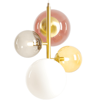 MULTI OPAL GLOBE BLOOM PENDANT LIGHT COLOUR GLASS - DYKE & DEAN