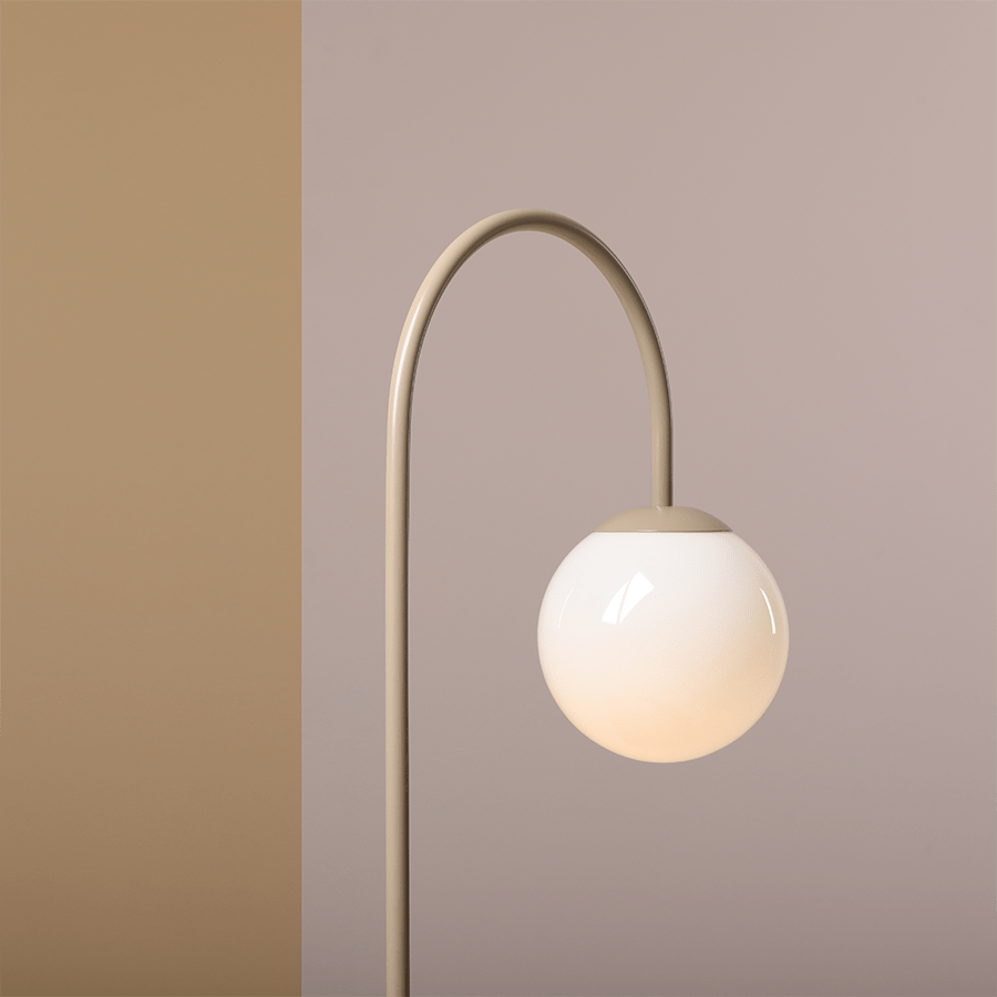 OPAL GLASS GLOBE LOOP TABLE LIGHT BEIGE - DYKE & DEAN