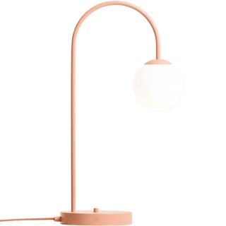 OPAL GLASS GLOBE LOOP TABLE LIGHT CORAL - DYKE & DEAN