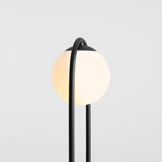 OPAL GLASS LOOP GLOBE TABLE LIGHT BLACK - DYKE & DEAN