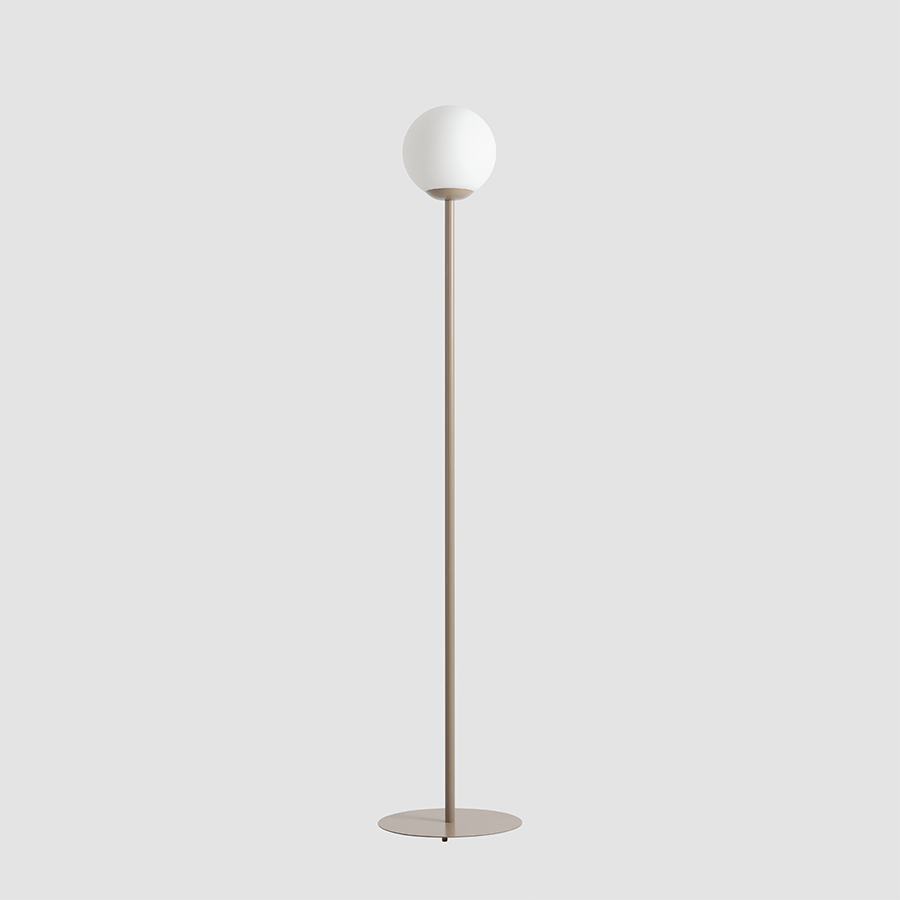 PINNE OPAL GLASS GLOBE FLOOR LIGHT BEIGE - DYKE & DEAN