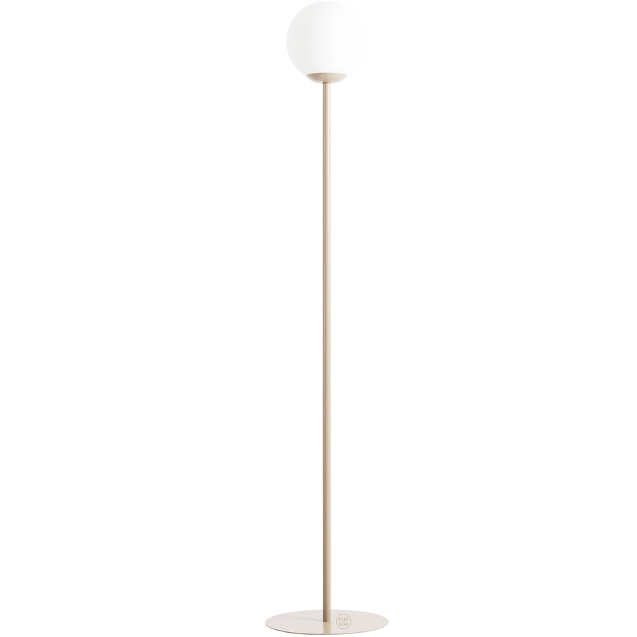 PINNE OPAL GLASS GLOBE FLOOR LIGHT BEIGE - DYKE & DEAN