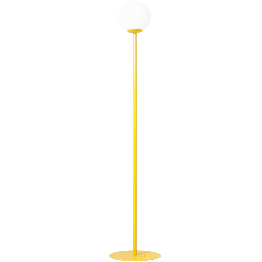 PINNE OPAL GLASS GLOBE FLOOR LIGHT YELLOW - DYKE & DEAN