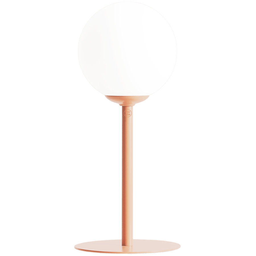 PINNE OPAL GLASS GLOBE SMALL TABLE LIGHT CORAL - DYKE & DEAN