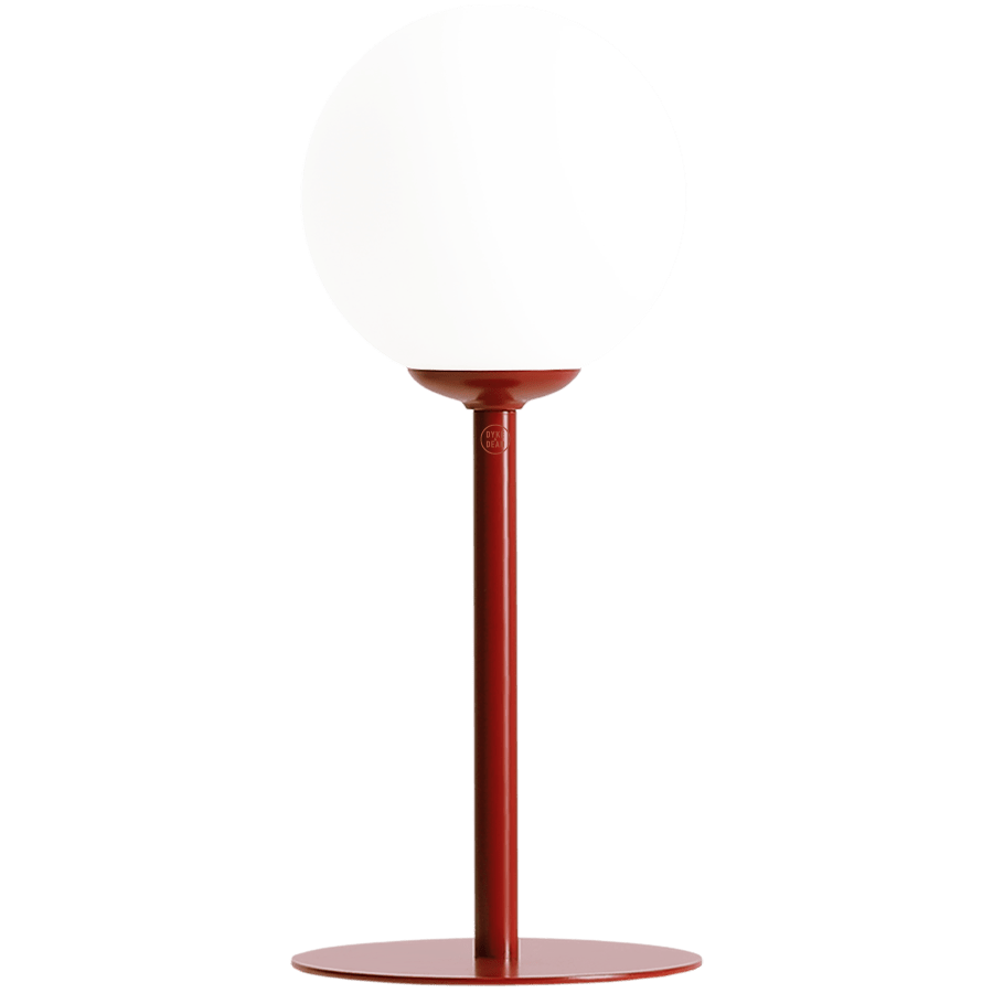 PINNE OPAL GLASS GLOBE SMALL TABLE LIGHT RED WINE - DYKE & DEAN