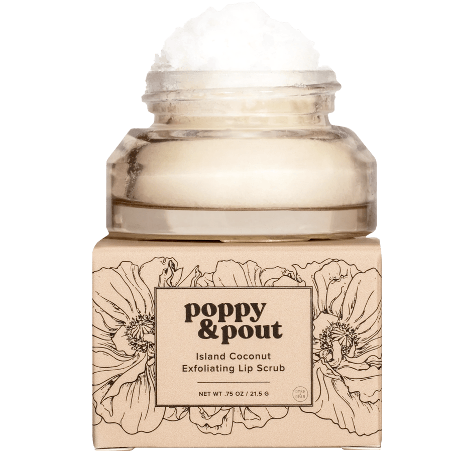 POPPY & POUT ISLAND COCONUT LIP SCRUB - DYKE & DEAN