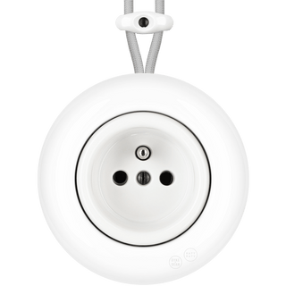 PORCELAIN KATY PATY COLONA ROUND SURFACE MOUNTED EURO SOCKET WHITE - DYKE & DEAN