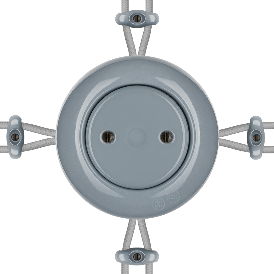 PORCELAIN KATY PATY COLONA ROUND SURFACE MOUNTED JUNCTION BOX ASH GREY - DYKE & DEAN