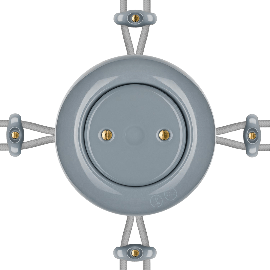 PORCELAIN KATY PATY COLONA ROUND SURFACE MOUNTED JUNCTION BOX ASH GREY - DYKE & DEAN