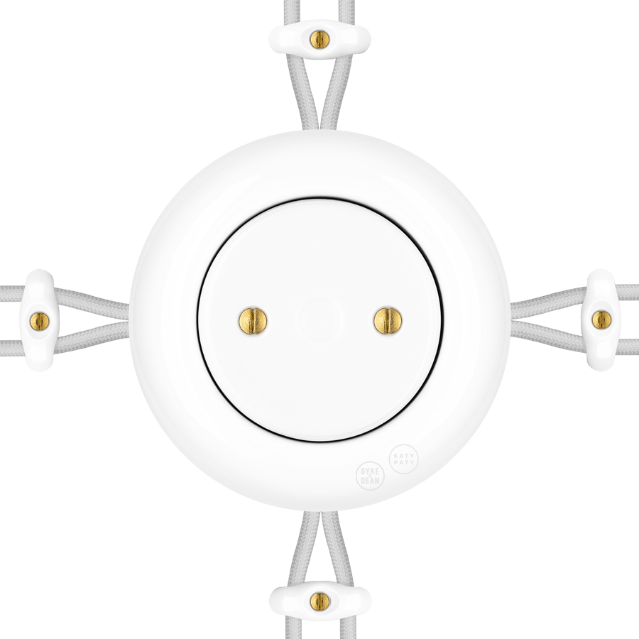 PORCELAIN KATY PATY COLONA ROUND SURFACE MOUNTED JUNCTION BOX WHITE - DYKE & DEAN