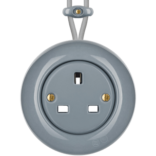 PORCELAIN KATY PATY COLONA ROUND SURFACE MOUNTED UK SOCKET GREY - DYKE & DEAN