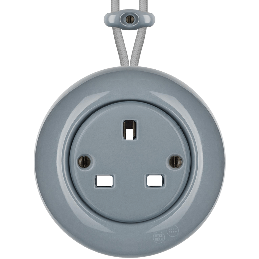 PORCELAIN KATY PATY COLONA ROUND SURFACE MOUNTED UK SOCKET GREY - DYKE & DEAN