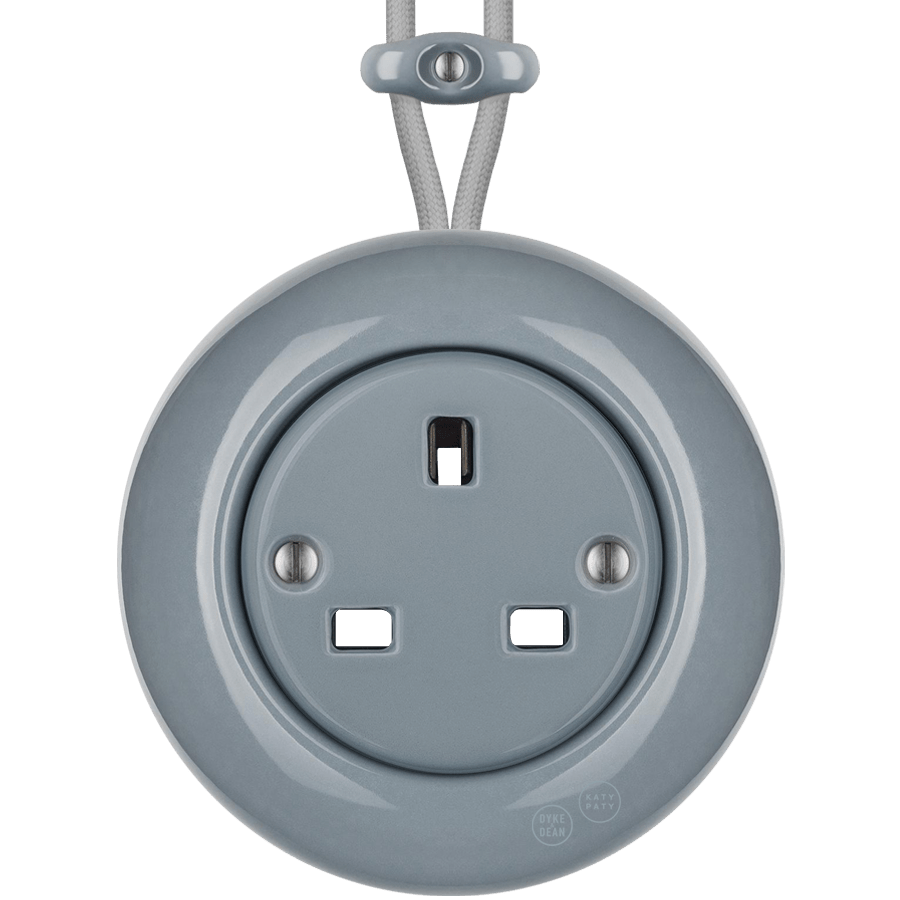 PORCELAIN KATY PATY COLONA ROUND SURFACE MOUNTED UK SOCKET GREY - DYKE & DEAN