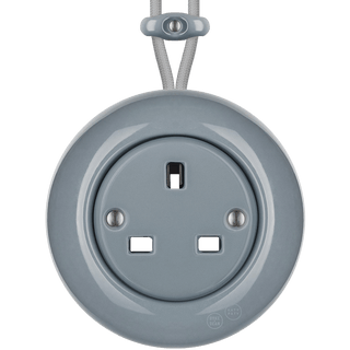 PORCELAIN KATY PATY COLONA ROUND SURFACE MOUNTED UK SOCKET GREY - DYKE & DEAN