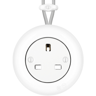 PORCELAIN KATY PATY COLONA ROUND SURFACE MOUNTED UK SOCKET WHITE - DYKE & DEAN