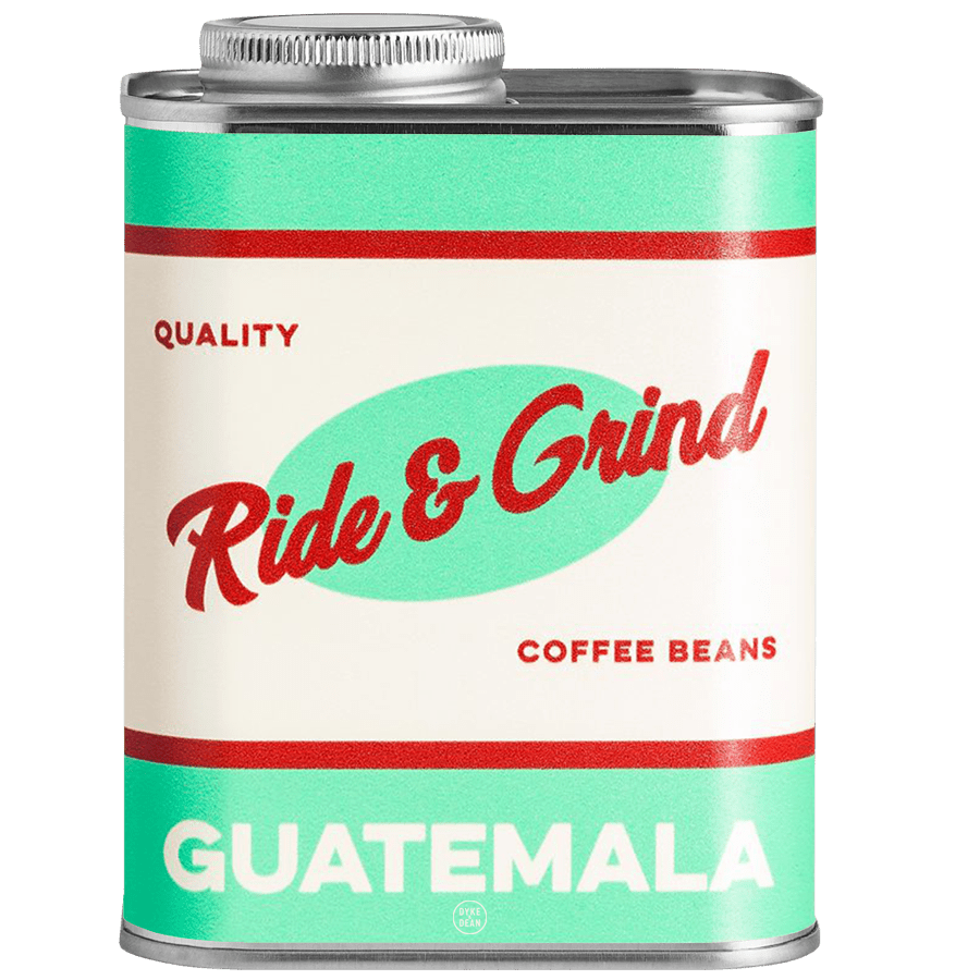 RIDE & GRIND GUATEMALA ANTIGUA REGIONAL #1 COFFEE BEANS TIN - DYKE & DEAN