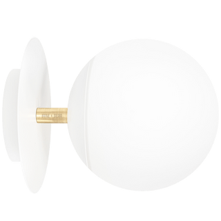 SCONCE DISC WALL LIGHT WHITE BRASS - DYKE & DEAN