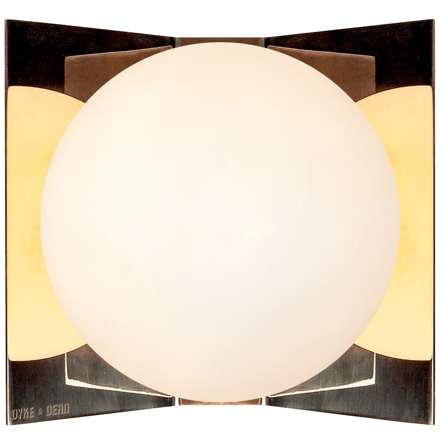 SHADED GLOBE WALL LIGHTS PLATED - DYKE & DEAN