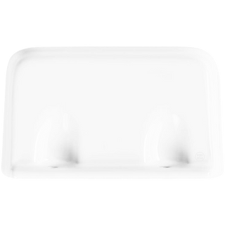 SMALL WHITE PORCELAIN BATHROOM SOAP DISH WITH SIDES - DYKE & DEAN