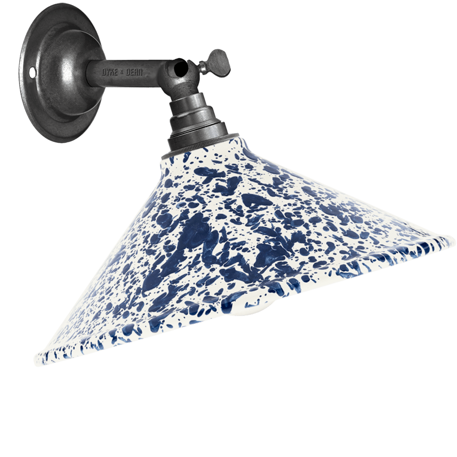 SPLATTERWARE CONE SHADE WALL LAMP NAVY - DYKE & DEAN