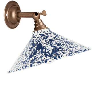 SPLATTERWARE CONE SHADE WALL LAMP NAVY - DYKE & DEAN