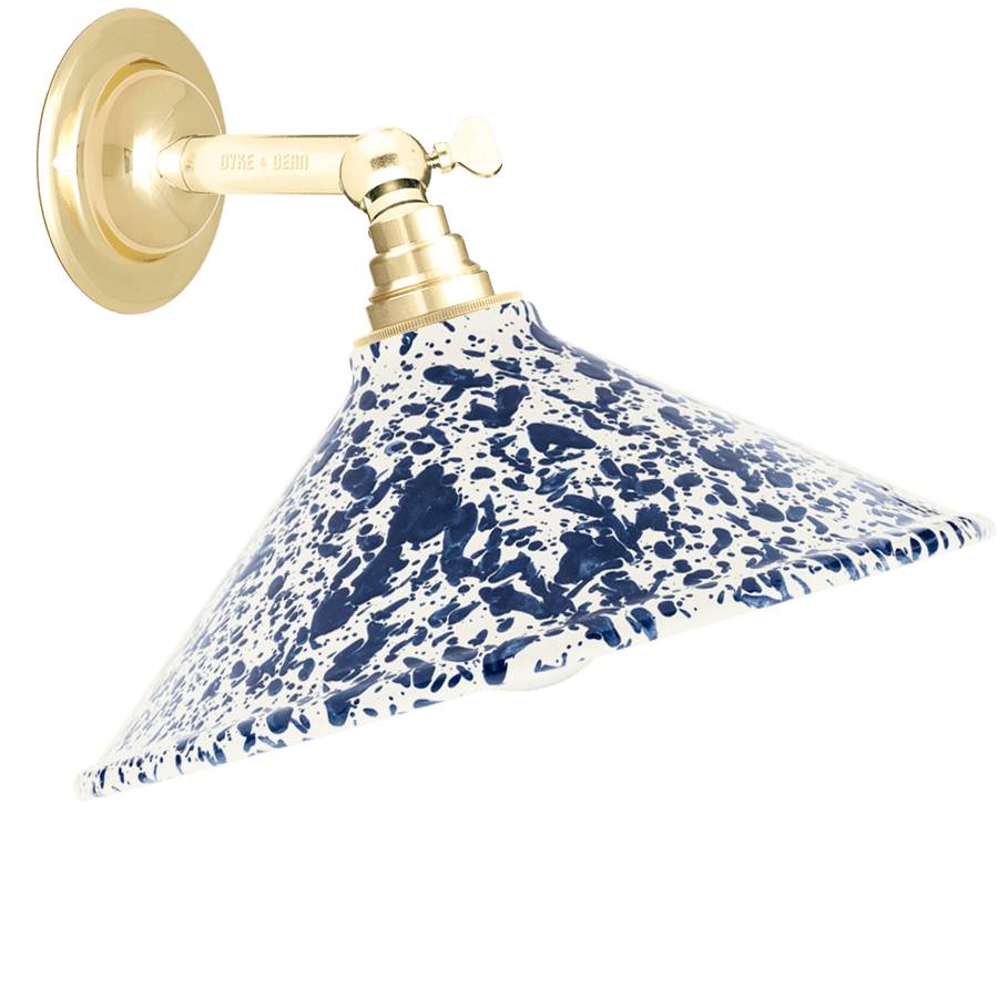 SPLATTERWARE CONE SHADE WALL LAMP NAVY - DYKE & DEAN