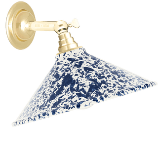 SPLATTERWARE CONE SHADE WALL LAMP NAVY - DYKE & DEAN