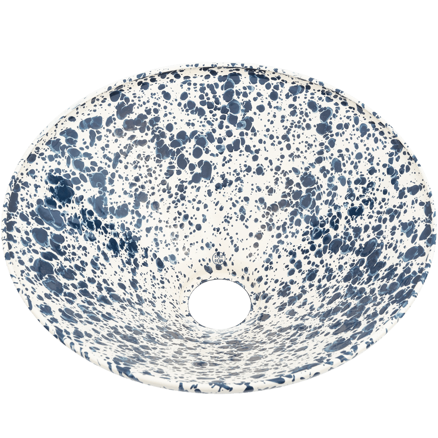 SPLATTERWARE ENAMEL CONE SHADE NAVY - DYKE & DEAN