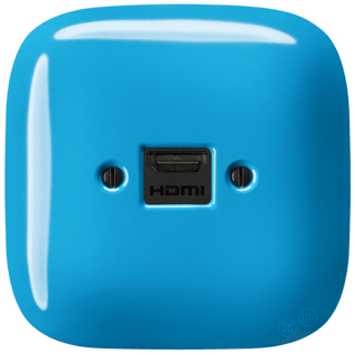 SQUARE PORCELAIN HDMI WALL SOCKET AZURE - DYKE & DEAN