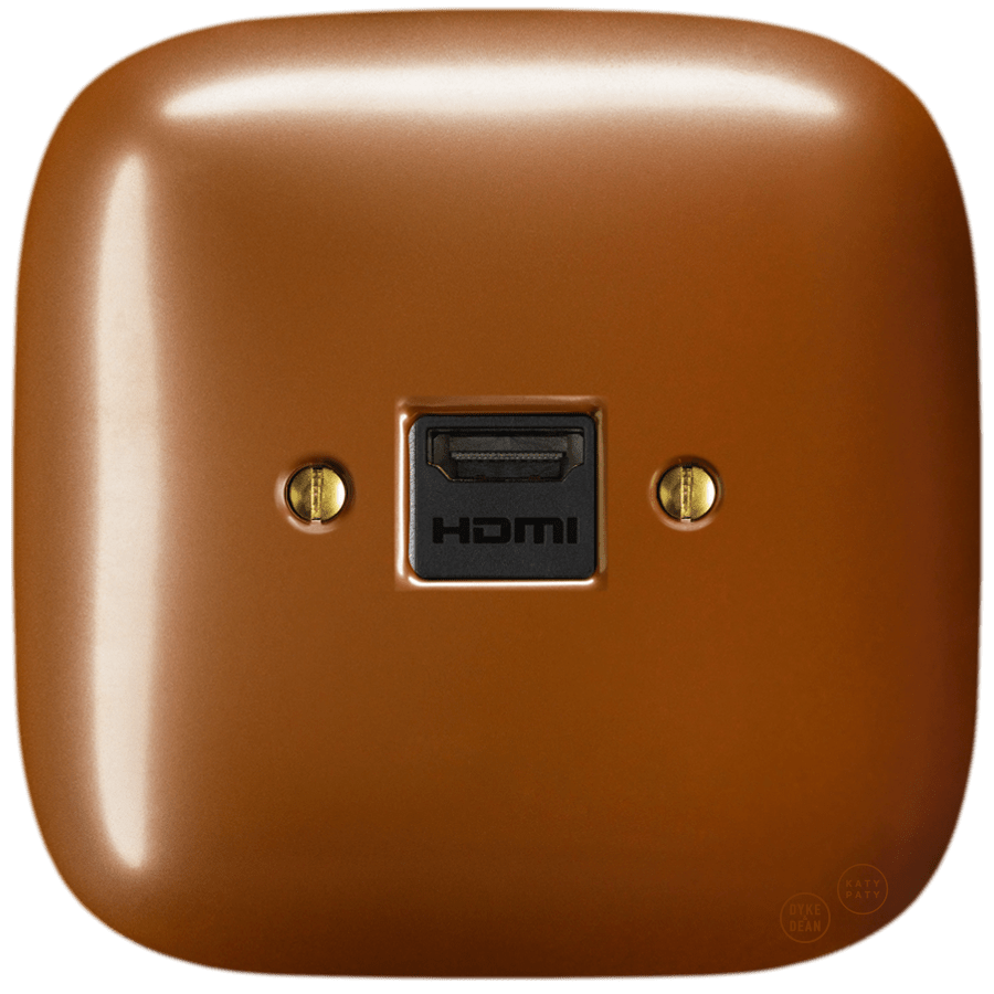 SQUARE PORCELAIN HDMI WALL SOCKET COPPER - DYKE & DEAN