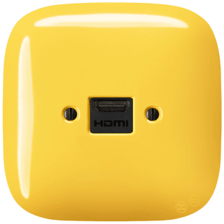 SQUARE PORCELAIN HDMI WALL SOCKET YELLOW - DYKE & DEAN