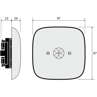 SQUARE PORCELAIN WALL CABLE MOTION SENSOR BLACK - DYKE & DEAN