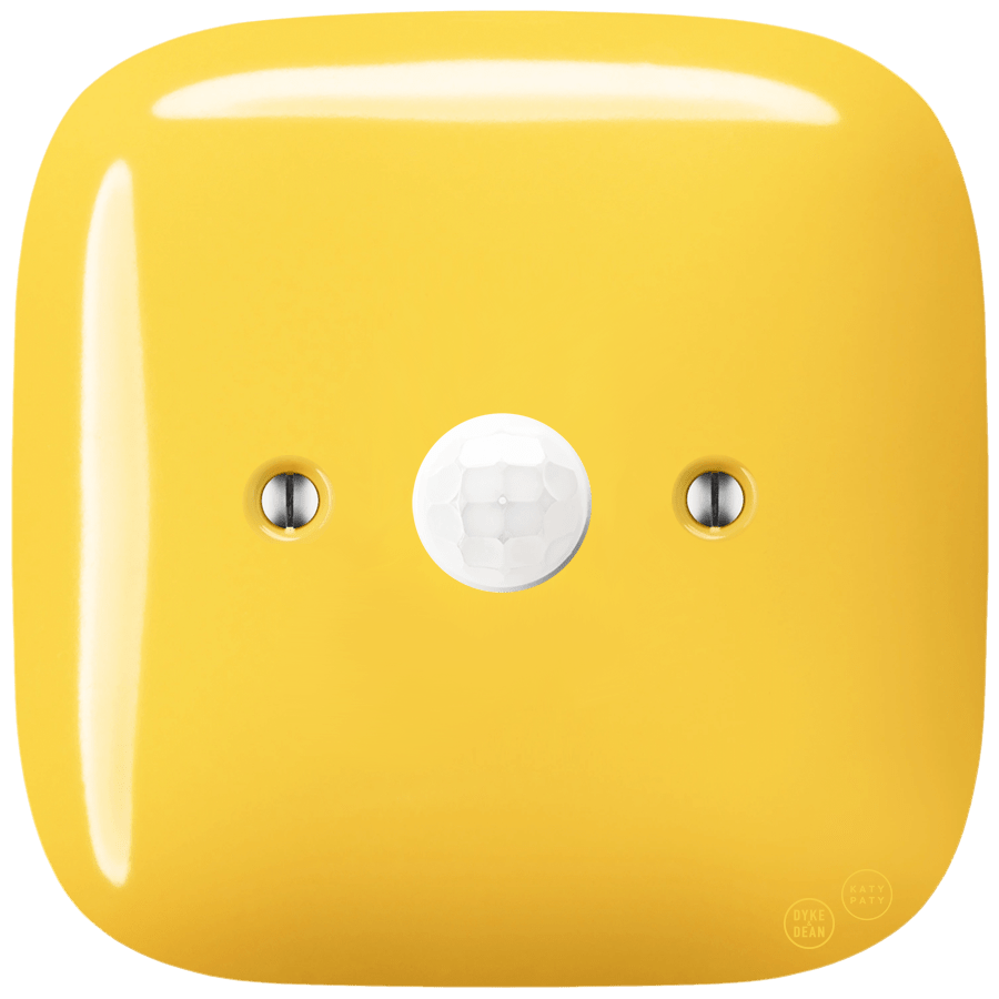 SQUARE PORCELAIN WALL CABLE MOTION SENSOR YELLOW - DYKE & DEAN