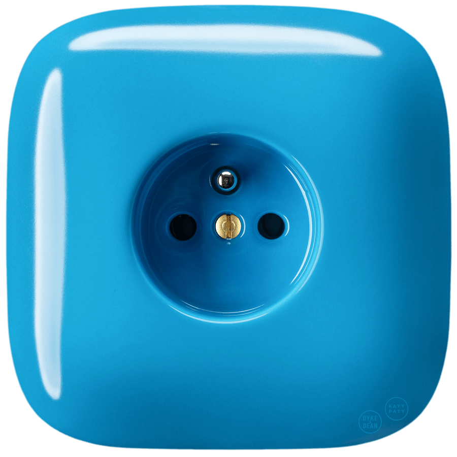 SQUARE PORCELAIN WALL SOCKET AZURE - DYKE & DEAN