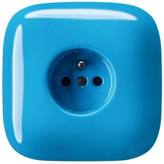 SQUARE PORCELAIN WALL SOCKET AZURE - DYKE & DEAN