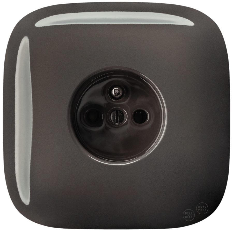 SQUARE PORCELAIN WALL SOCKET BROWN - DYKE & DEAN