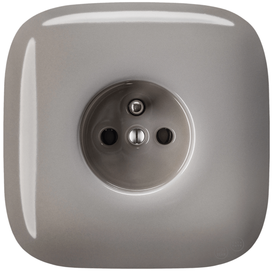 SQUARE PORCELAIN WALL SOCKET CAPPUCCINO - DYKE & DEAN