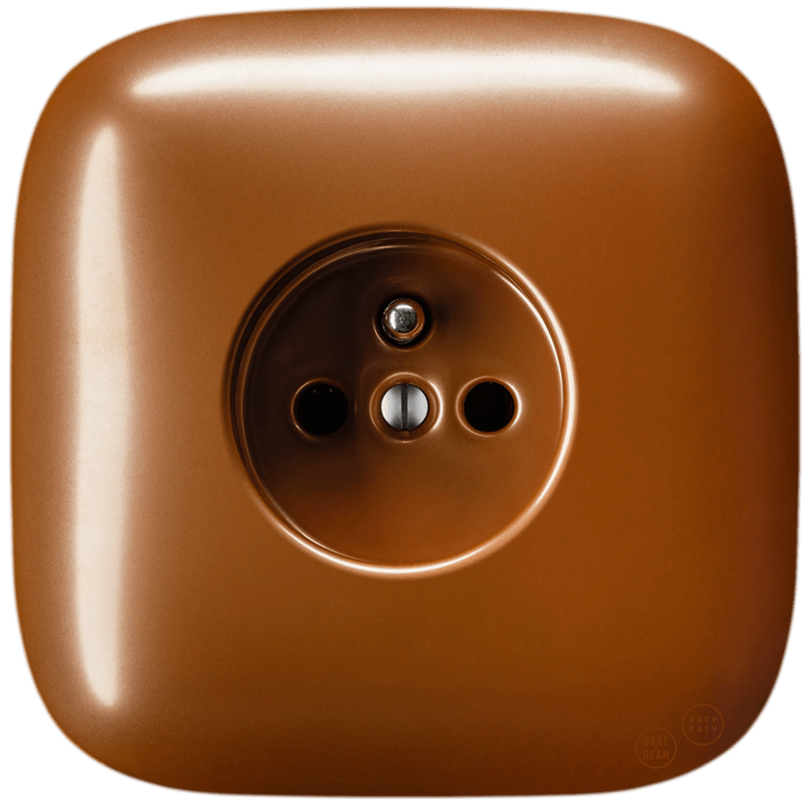 SQUARE PORCELAIN WALL SOCKET COPPER - DYKE & DEAN