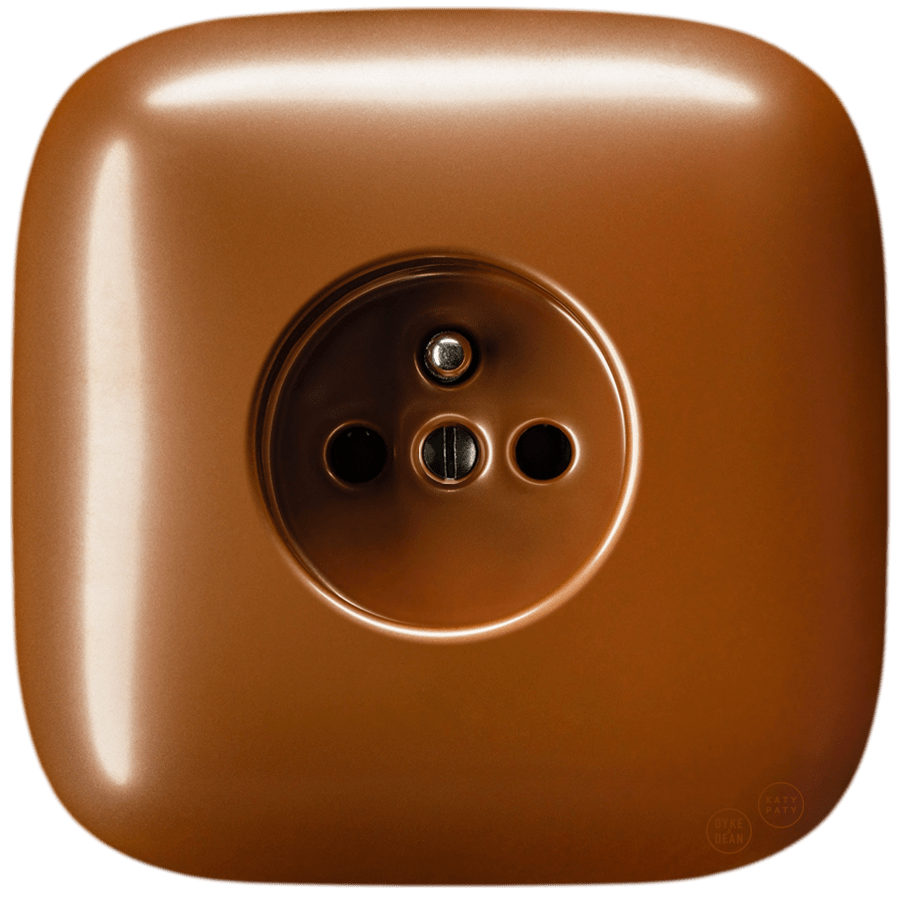 SQUARE PORCELAIN WALL SOCKET COPPER - DYKE & DEAN