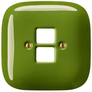 SQUARE PORCELAIN WALL SOCKET GREEN PC/USB - DYKE & DEAN