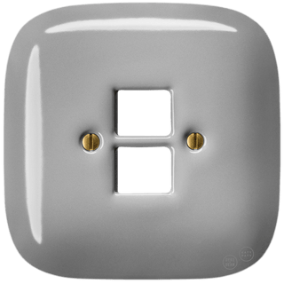 SQUARE PORCELAIN WALL SOCKET GREY PC/USB - DYKE & DEAN