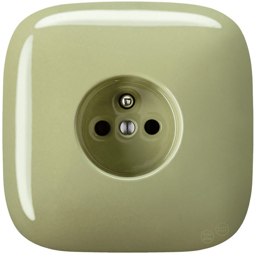 SQUARE PORCELAIN WALL SOCKET MOSS GREEN - DYKE & DEAN