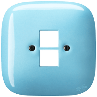 SQUARE PORCELAIN WALL SOCKET PASTEL BLUE PC/USB - DYKE & DEAN